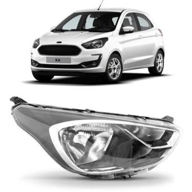 Imagem de Farol Cromado / Preto Manual Ka 2019 2020 2021 2022 - SP ACESSÓRIOS, D