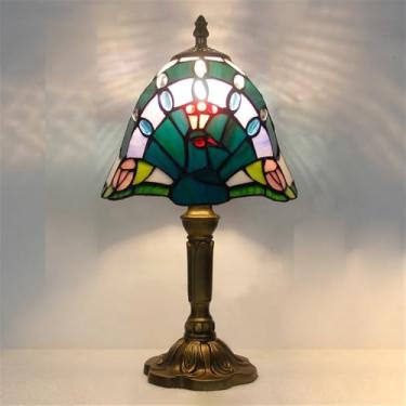 Imagem de Lâmpada de mesa vintage americana LED Luxo Criatividade Sala de estar Quarto Estudo Quarto de criança Villa Hotel Cor Vidro Mesa Luz (Estilo 23)