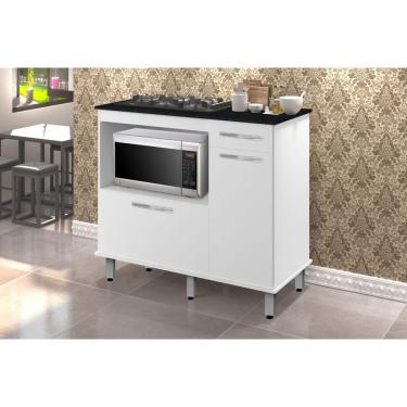 Imagem de Balcão Honduras Branco com Mármorizado – Passe Bem Móveis