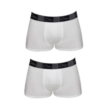 Imagem de Kit com 2 Cuecas Boxer Zorba em Algodão com elastano Branco/Branco, Br