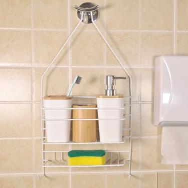Imagem de Suporte Multiuso Para Banheiro Cozinha Lavanderia 46x25x8,5cm Branco -