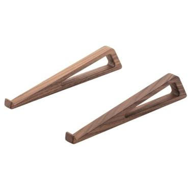 Imagem de Suporte para laptop 1 par de suporte universal de madeira para laptop, suporte portátil para resfriamento de laptop de 10" a 17" para notebook, laptop e tablet Elevador para laptop