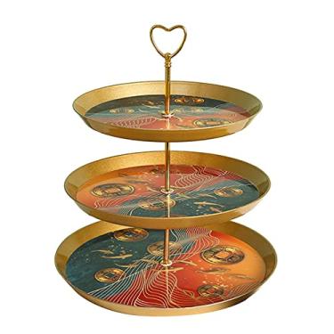 Imagem de 3 suportes de bolo de casamento para festas, suporte de bolo, pastelaria, cupcake, pratos de frutas, suporte de sobremesa, material de ferro para mesa e bolo, suporte redondo