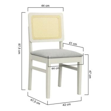 Imagem de Kit 2 Cadeiras Lyon Madeira Maciça Encosto Telinha Assento Estofado Li