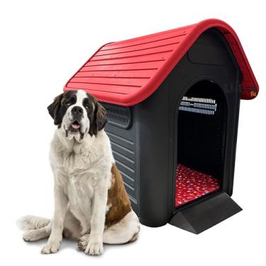 Imagem de Casinha Cao Cachorro Grande Big Home Nº 09 c/Colchao Mec (Preto/Vermelho, 9)