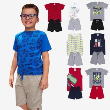Imagem de Kit Sortido 14 Peças de Roupas Infantil Menino Kit 7 Conjuntos Infanti