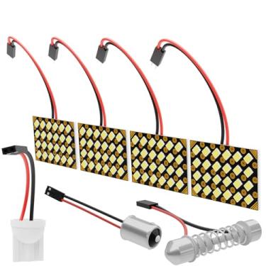 Imagem de Siweex Luz LED para painel de carro – 24pcs 2835 chips de LED, DC 12V, lâmpada ajustável 31mm-42 mm, 3 adaptadores (W5W, Ba9s, 31mm-42mm), fita dupla face para fácil instalação, iluminação interior