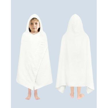 Imagem de ORIGINAL KIDS Envoltório de toalha de banho com capuz - 100% algodão jacquard veludo grande toalha infantil com capuz grande - toalha de praia para banho infantil - super macia, absorvente, secagem