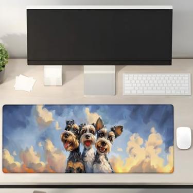 Imagem de Turamurra Tapete de mouse para jogos Yorkshire Terriers 80 cm x 30 cm, base de borracha antiderrapante para computadores, laptop, escola, escritório, acessórios para casa, decoração, mouse pad, tapete