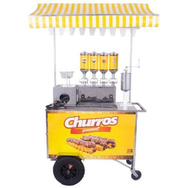 Imagem de Carrinho de Churros Gourmet Completo 4 Doceiras Profissional - R2