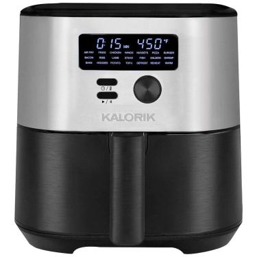 Imagem de Fritadeira Elétrica Air Fryer 7L com Display LED, 21 Predefinições e Livro de Receitas, 1750W, Kalorik FT50930OW, Prata e Preto