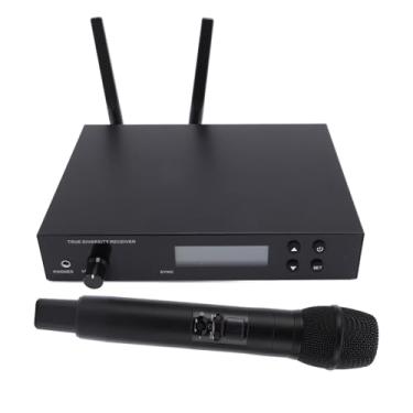 Imagem de Microfone Sem Fio, Professional Handheld Conjunto Mic Cordless, Alcance 328ft, Até 12 Sistemas de Conexão Simultaneamente, para Cantar, Karaoke, Igreja, Teatro (Plugue da UE)