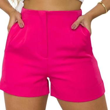 Imagem de Bermuda Feminino Em  Alfaiataria Feminino Casual Com Bolsos e Zíper - 