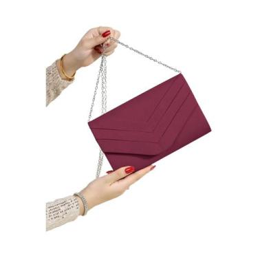 Imagem de Bolsa de Noite Elegante em Veludo com Corrente - Bolsa de Luxo Quadrad