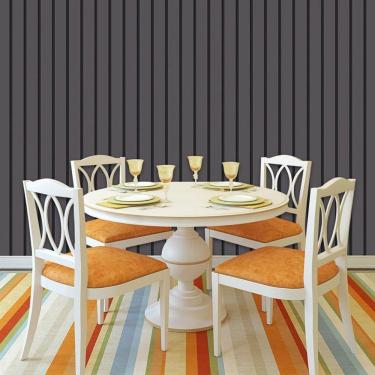 Imagem de Papel De Parede Efeito Ripas Cinza Escuro Lavável Adesivo