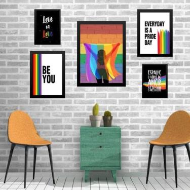 Imagem de Composição 5 Quadros Lgbt - Bandeira