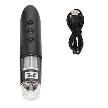 Imagem de Microscópio digital sem fio portátil, HD USB microscópio 0X-200X WiFi câmera microscópio com luz, máquina portátil de análise da pele do couro cabeludo compatível com Android Windows