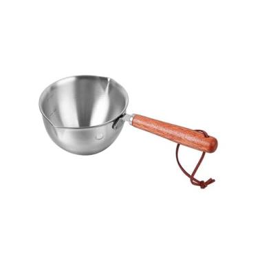 Imagem de Molheira Colher medidora multifuncional de aço inoxidável, copo medidor de farinha, leite em pó, alça longa doméstica Jarra de Molheira