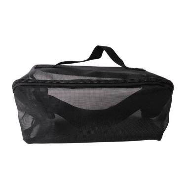 Imagem de Necessaire De Tela Com Divisória Leve E Organizada Miss Frandy Preta