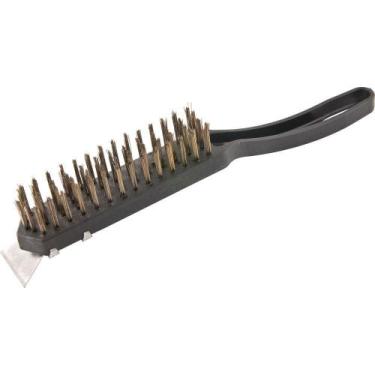 Imagem de Escova Manual de Aço Carbono Com 4 Fileiras e Cabo de Plastico - 63.15