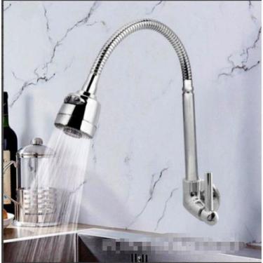 Imagem de Inox Prata Torneira com chuveiro com rotação de 360 Cozinha Luxo Pared