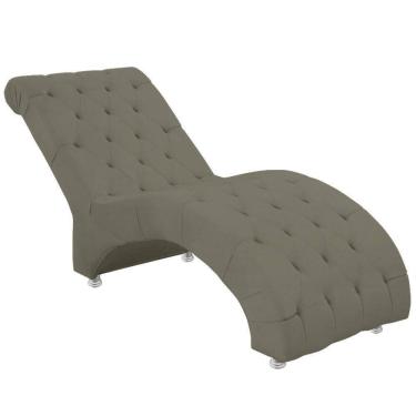 Imagem de Espreguiçadeira Recamier Divã Para Sala E Clínica Veludo Cor Tabaco