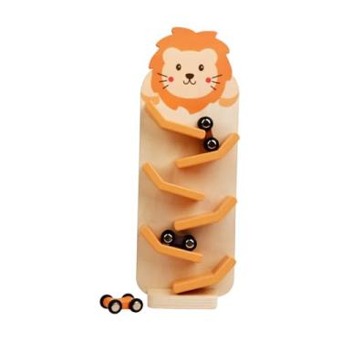 Imagem de Luwecf Rampa de Carros de Madeira Toy Zig Zig Slide Educacional Fun Race Runk Brinquedos de Carro Glidking para Infância Do Jardim de Infância 4-11 PRESENTE, Padrão de leão, Tamanho real