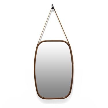 Imagem de Espelho Retangular Moldura De Plastíco Caramelo 65X43,5 Cm