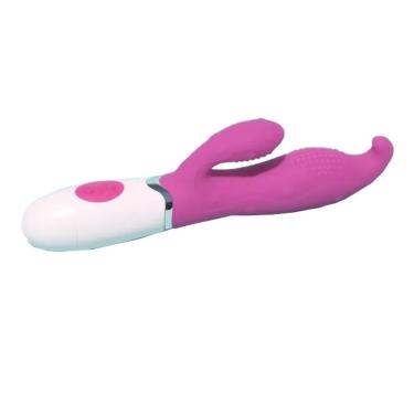 Imagem de Vibrador Dupla Penetração Rabbit Massagem Ponto G Estimulador Vagina Anus