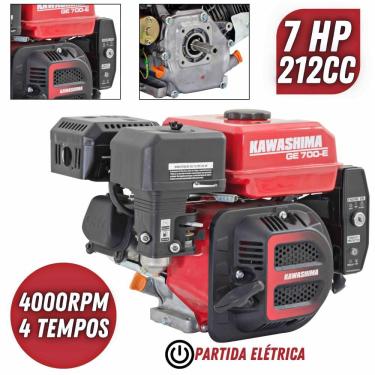 Imagem de Motor Estacionário à Gasolina 212cc 7hp 4t Partida Elétrica