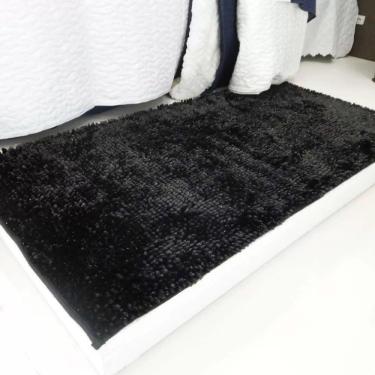 Imagem de Tapete Microfibra Popshine Antiderrapante 60x120cm Appel Preto