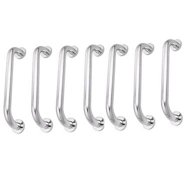 Imagem de Alça De Apoio Barra 30cm Inox Kit 7 Unidades Idoso Cadeirante Banheiro Box