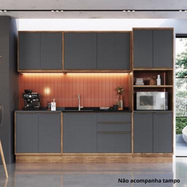 Imagem de Cozinha Completa 5 Peças 11 Portas Viena Freijó - Grafite