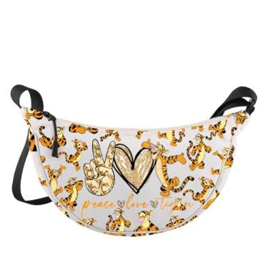Imagem de WZMPA Bolsa tiracolo Tiger Fans Cartoon Lover Gift Let The Magic Blossom Cartoon Shoulder Bag Merchandise, Love Tiger - Jzb