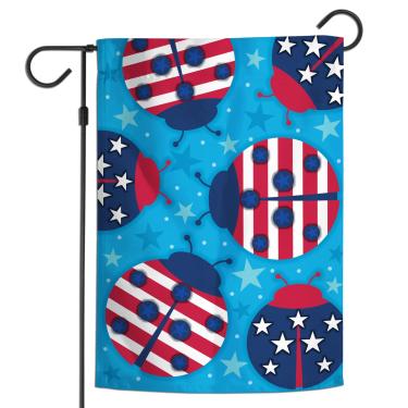 Imagem de WinCraft Bandeira de jardim 30,5 cm x 45,7 cm Ladybug Patriotic