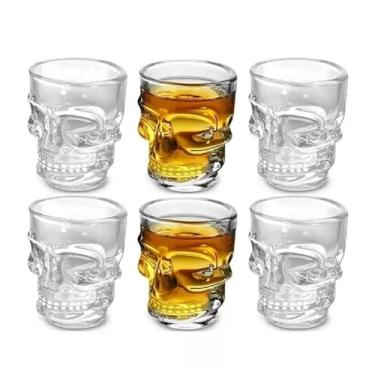 Imagem de Jogo 6 Copos De Caveira Para Dose/Shot Tequila Whisky 50ml(Transparente)