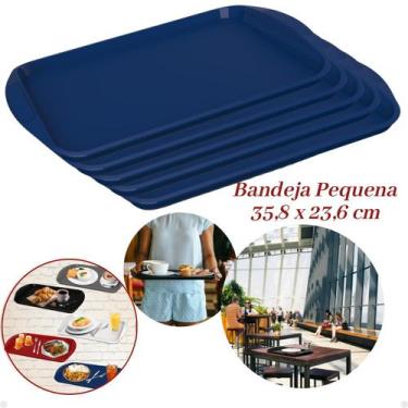 Imagem de Kit com 12 Bandejas Multiuso Retangular 35,8x23,6 Restaurante Self Ser