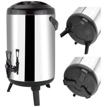 Imagem de Garrafa Termica Inox 8 Litros Botijao Cafe Leite Quente Frio Agua Hotel Pousada Diamond Luxo