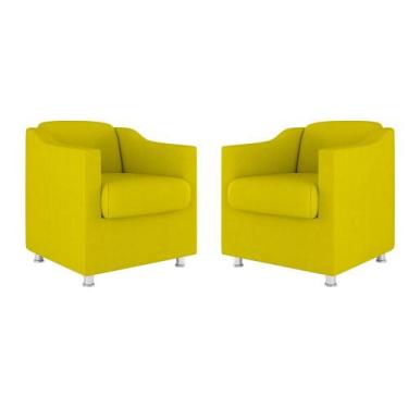 Imagem de Kit 02 Cadeiras Poltronas Decorativas Recepção Clinica Suede - Balaqui