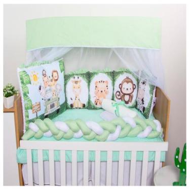 Imagem de Kit Berço Menino Trança Sublimado 13 Peças Com Trocador - DW Confecçõe