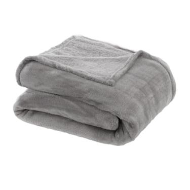 Imagem de Cobertor, Manta, Toque de seda, 180x220cm, 100% Poliester, Toque macio, 250g/m�, Altihaus, Alta durabilidade, Elegante, Conforto t�rmico (Prata)