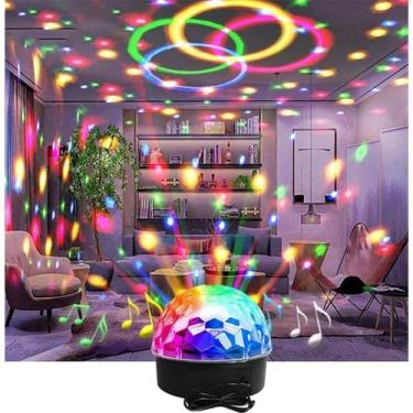 Imagem de Globo De Luz Led Giratório Festa Balada Mp3 Usb Bluetooth Dj 127/220V 