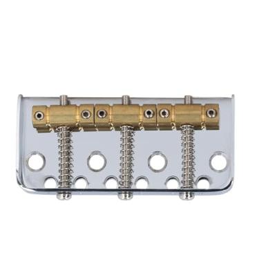 Imagem de Generic Ponte de Guitarra Elétrica, 3 Long Saddle Long Service Life Short Guitar Bridge Brass para Tele (Prata)