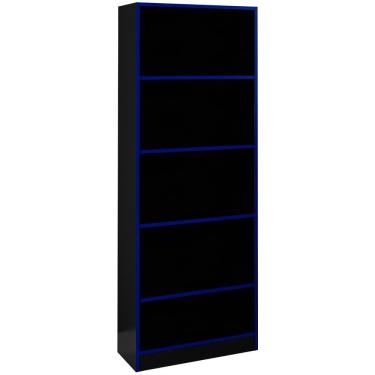 Imagem de Armario Estante Multiuso 5 Prateleira Me4141 Preto Azul Tecno Mobili Preto Azul
