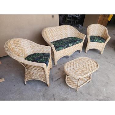 Imagem de Conjunto jogo sofá e poltronas fibra sintetica area externa interna - 