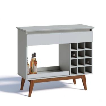 Imagem de Aparador Bar com Adega 12 Nichos 2 Gavetas Classic Retrô Imcal Branco