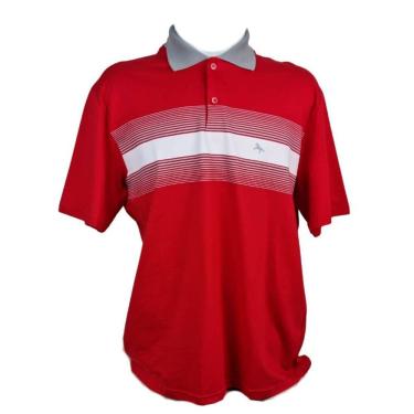 Imagem de Camiseta Polo Masculina BVS Vermelha Listras GG