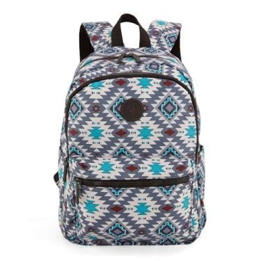 Imagem de Montana West Mochila feminina para viagem ocidental mochila casual para laptop e faculdade, Cinza asteca, Medium