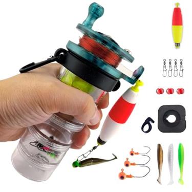 Imagem de LoDinpo Vara de pesca de sobrevivência de emergência com vara de pesca telescópica e 21 equipamentos de pesca compactos essenciais para viagens ao ar livre, cabe na mochila, funciona como kit de