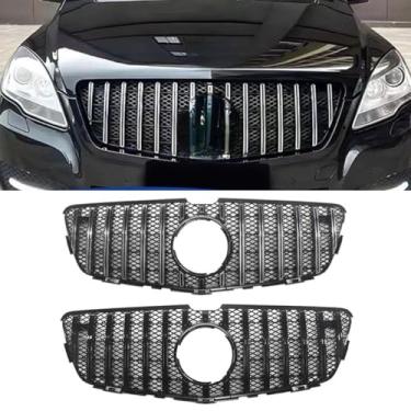 Imagem de Grade de para-choque de carro tiras decorativas kit de corpo de grade de corrida Grade de para-choque dianteiro para R-class W251 2011-2017 Exterior (preto)